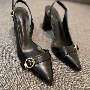 Charles and Keith black pointed toe slingback